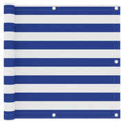 Balkonscherm 90x500 cm oxford stof wit blauw