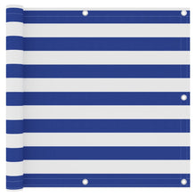 Balkonscherm Oxford Stof Wit En Blauw 90 x 600 cm