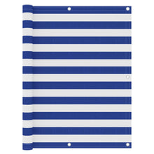 Balkonscherm Oxford Stof Wit En Blauw 120 x 400 cm