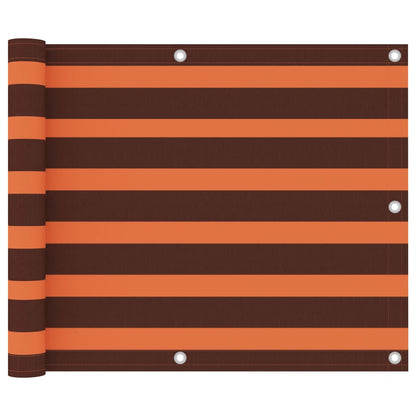 Balkonscherm Oxford Stof Oranje En Bruin 75 x 400 cm