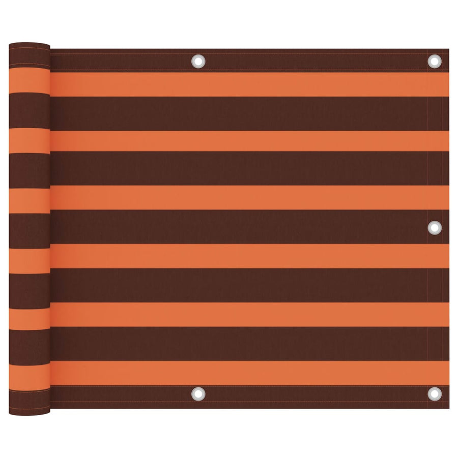 Balkonscherm Oxford Stof Oranje En Bruin 75 x 500 cm