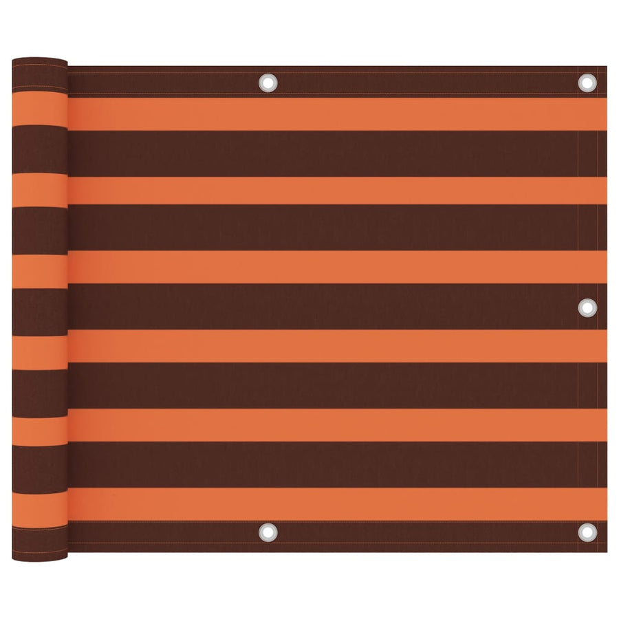 Balkonscherm Oxford Stof Oranje En Bruin 75 x 600 cm