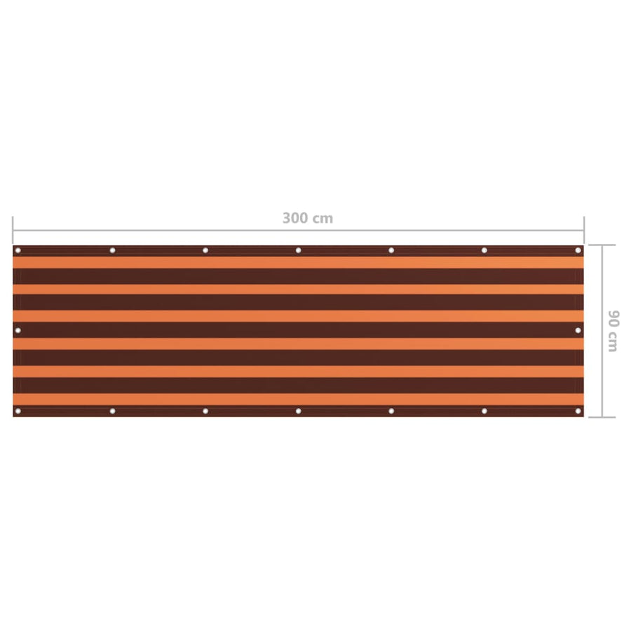 Balkonscherm Oxford Stof Oranje En Bruin 90 x 300 cm