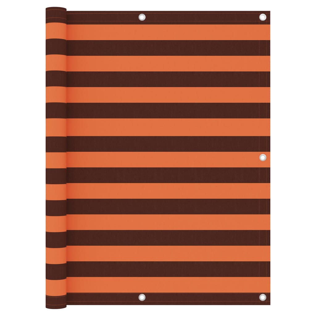 Balkonscherm Oxford Stof Oranje En Bruin 120 x 300 cm