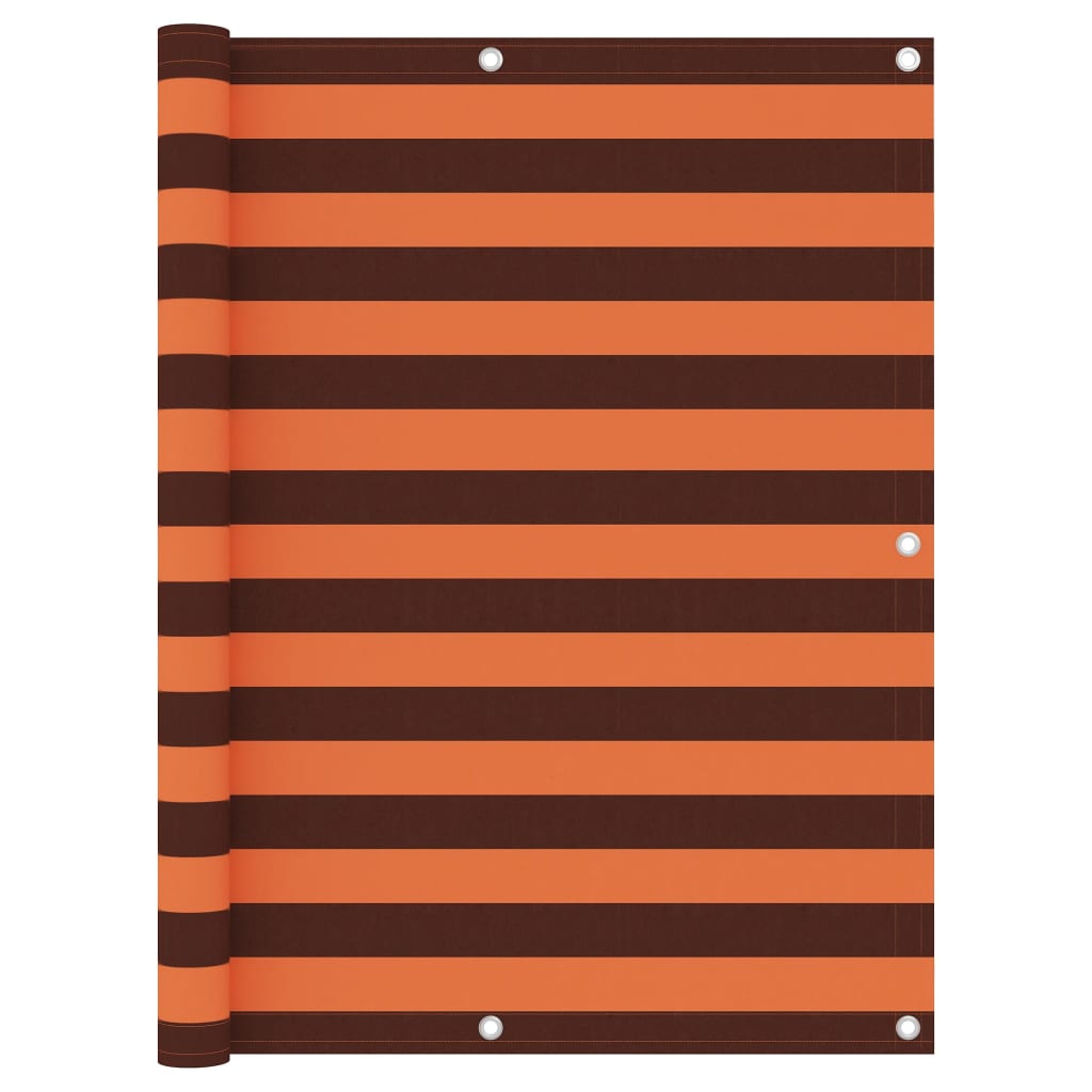 Balkonscherm 125X500 Cm Oxford Stof Oranje En Bruin 120 x 500 cm