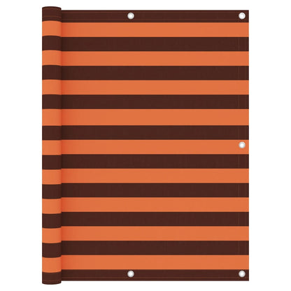 Balkonscherm 125X500 Cm Oxford Stof Oranje En Bruin 120 x 500 cm