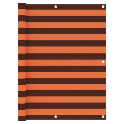 Balkonscherm Oxford Stof Oranje En Bruin 120 x 600 cm