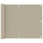 Balkonscherm 75x500 cm oxford stof beige 75 x 500 cm