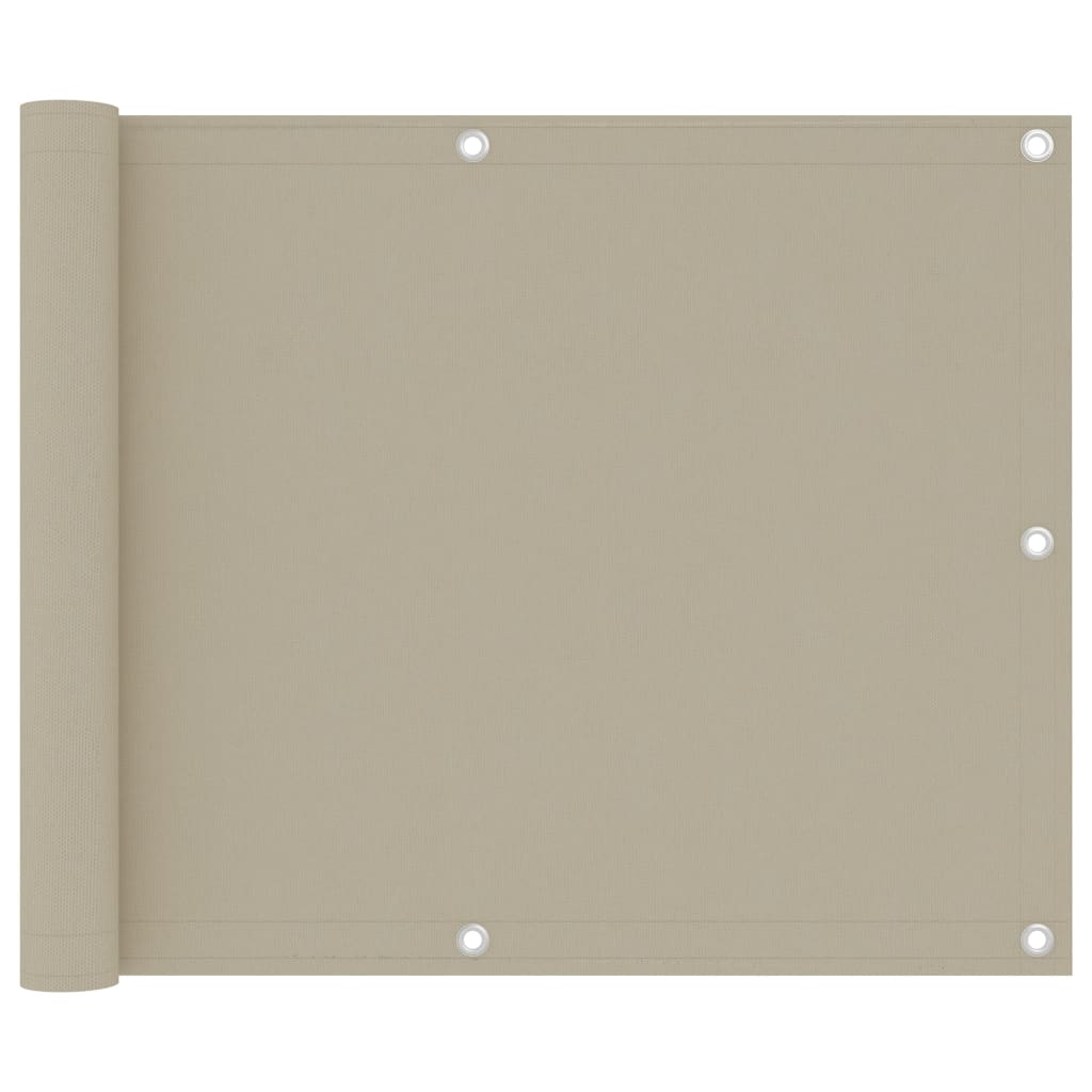Balkonscherm 75x500 cm oxford stof beige 75 x 500 cm
