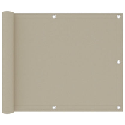 Balkonscherm 75x500 cm oxford stof beige 75 x 500 cm