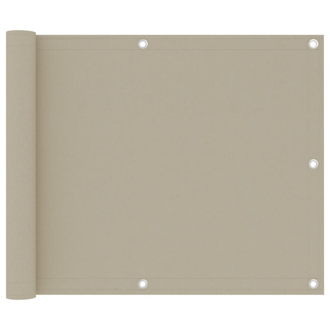 Balkonscherm 75x500 cm oxford stof beige 75 x 500 cm