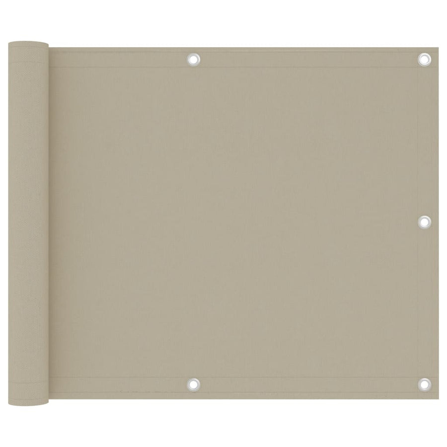 Balkonscherm 75x500 cm oxford stof beige 75 x 500 cm