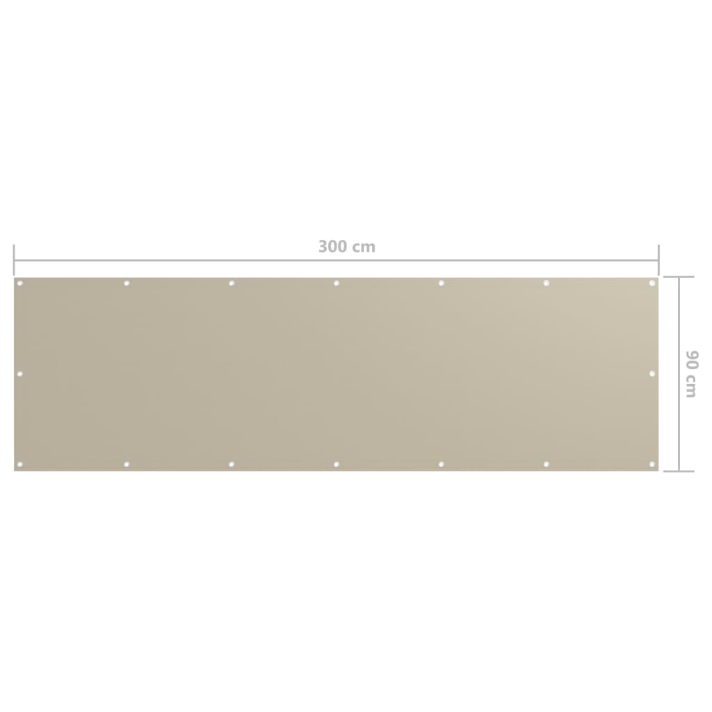 Balkonscherm 90x300 cm oxford stof beige 90 x 300 cm