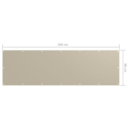 Balkonscherm 90x300 cm oxford stof beige 90 x 300 cm