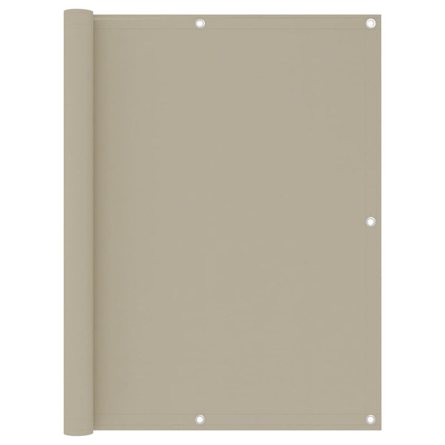 Balkonscherm 120x600 cm oxford stof beige 120 x 600 cm