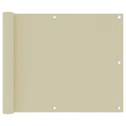 Balcony Privacy Screen 75x500 cm Oxford Fabric Cream
