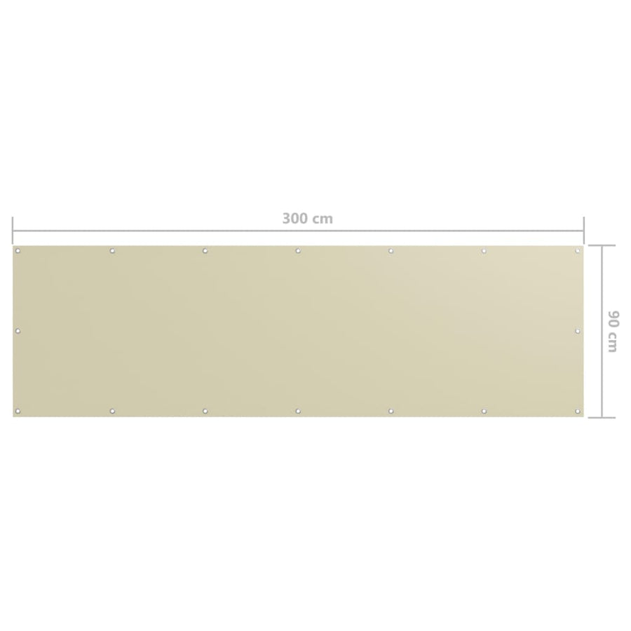 Balkonscherm Oxford Stof Crème 90 x 300 cm