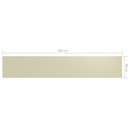 Balkonscherm Oxford Stof Crème 90 x 500 cm