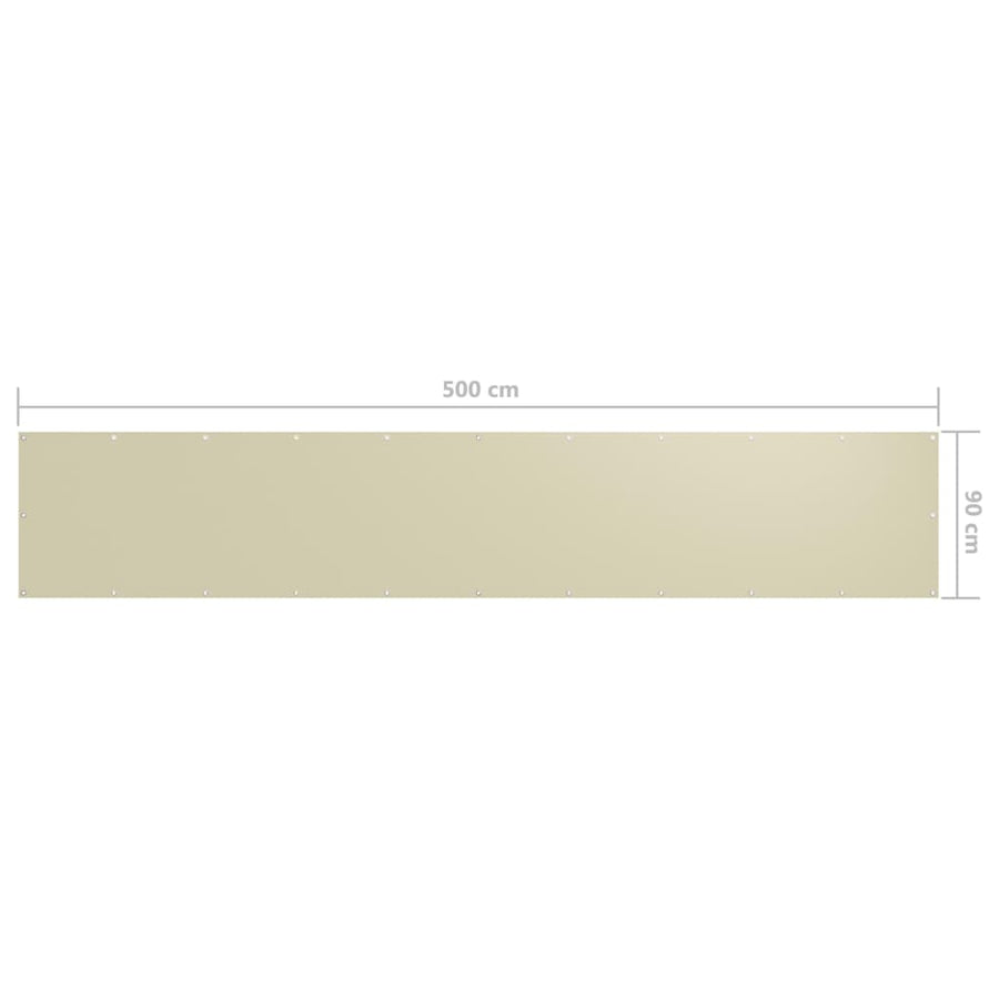 Balkonscherm Oxford Stof Crème 90 x 500 cm