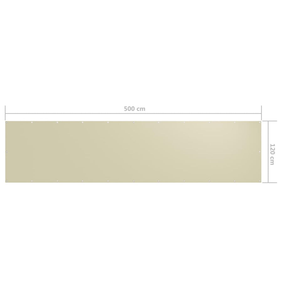 Balkonscherm Oxford Stof Terracotta Crème 120 x 500 cm