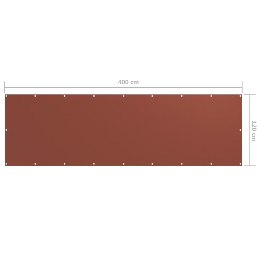 Balkonscherm Oxford Stof Terracotta 120 x 400 cm