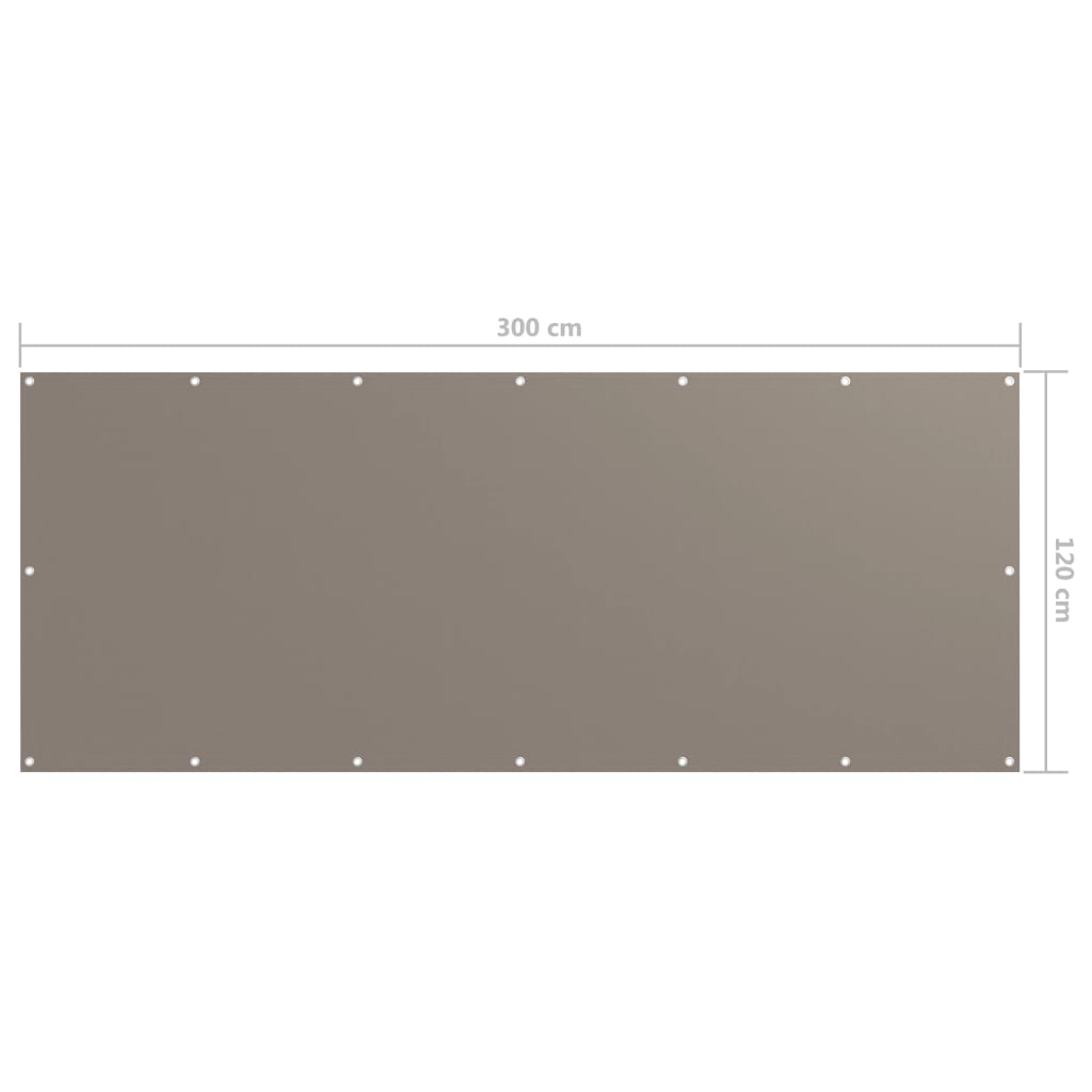 Balkonscherm 120x300 cm oxford stof taupe 120 x 300 cm