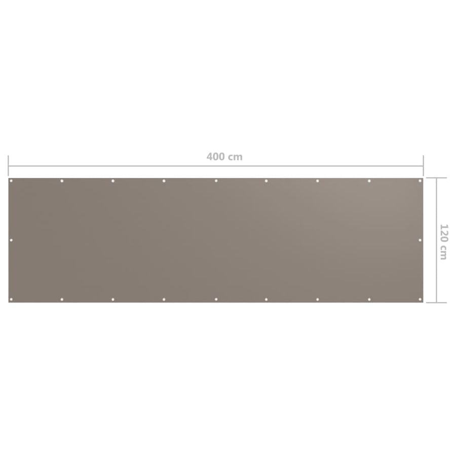 Balkonscherm 120x400 cm oxford stof taupe 120 x 400 cm