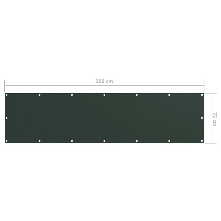 Balkonscherm Oxford Stof Donkergroen 75 x 300 cm