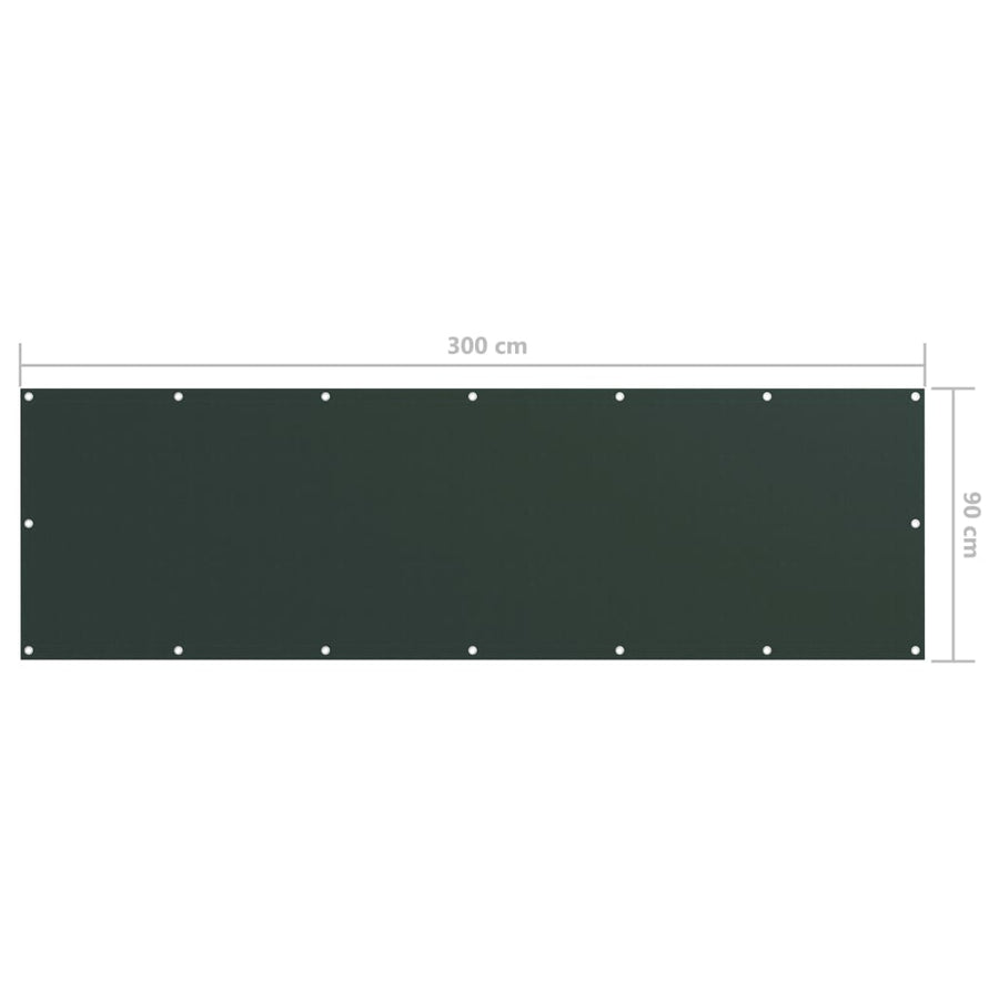 Balkonscherm Oxford Stof Donkergroen 90 x 300 cm