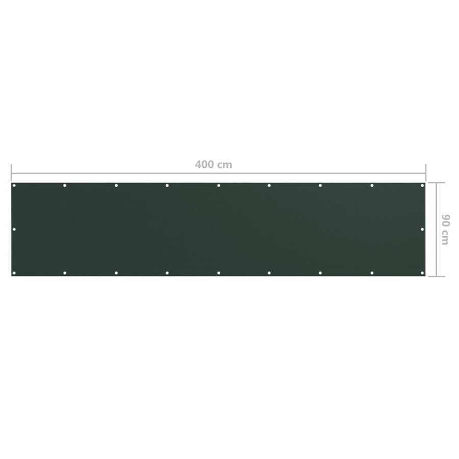 Balkonscherm Oxford Stof Donkergroen 90 x 400 cm