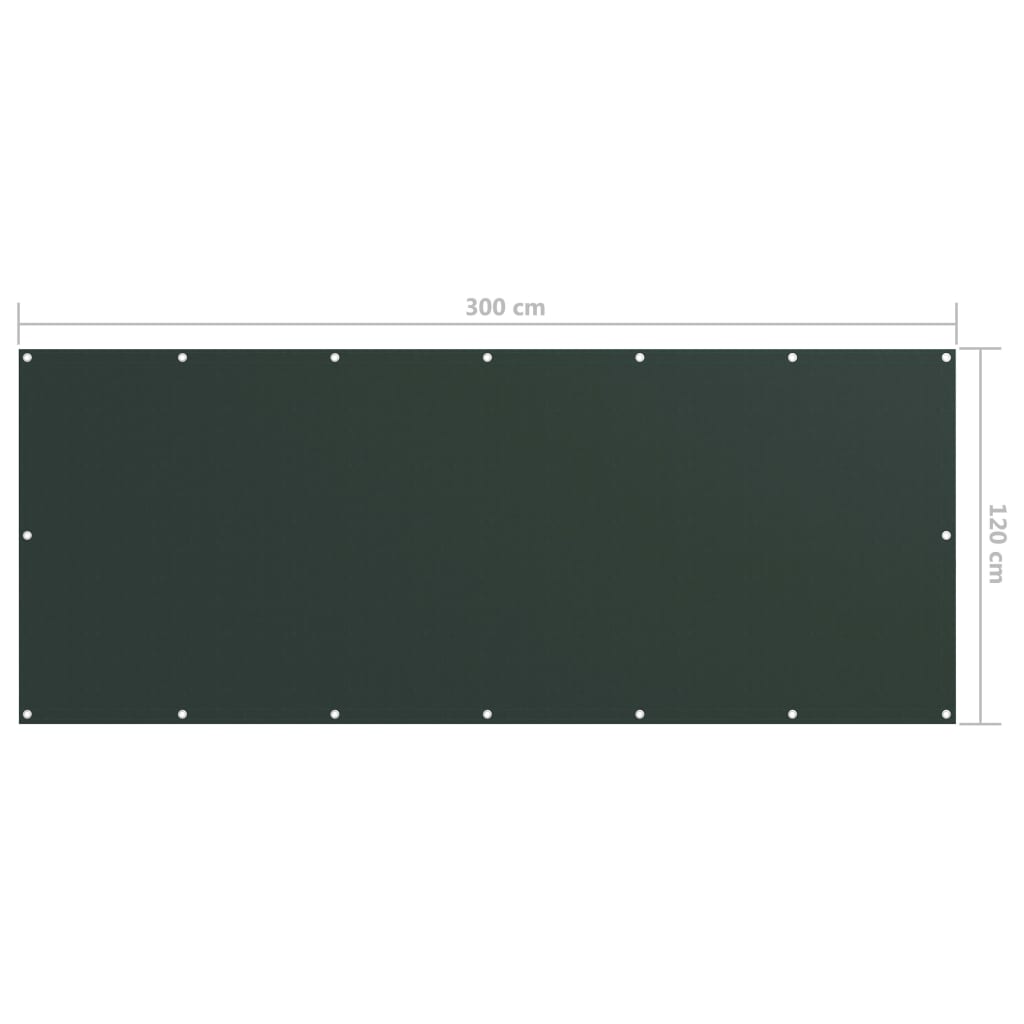 Balkonscherm Oxford Stof Donkergroen 120 x 300 cm
