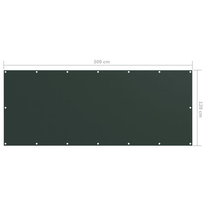 Balkonscherm Oxford Stof Donkergroen 120 x 300 cm