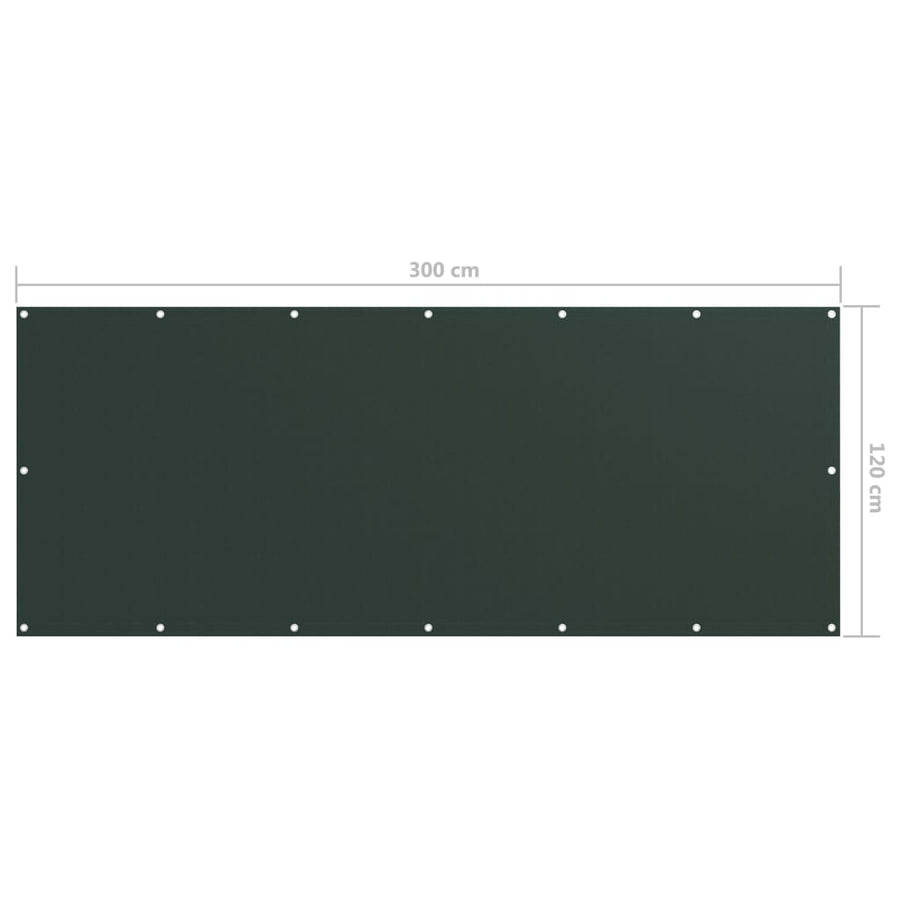 Balkonscherm Oxford Stof Donkergroen 120 x 300 cm