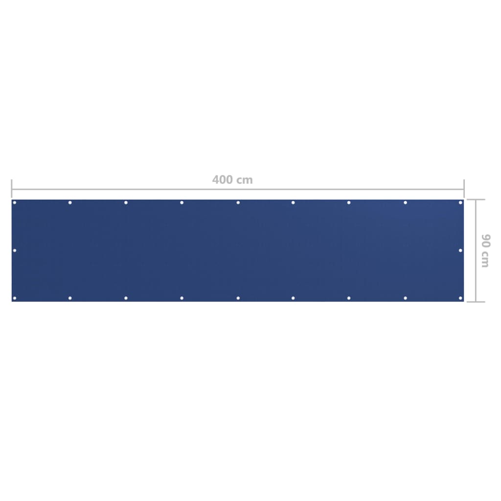 Balkonscherm Oxford Stof Blauw 90 x 400 cm