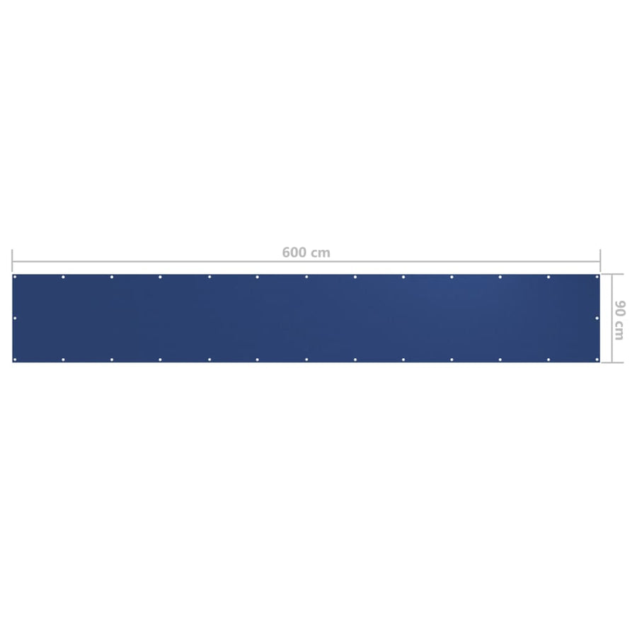 Balkonscherm Oxford Stof Blauw 90 x 600 cm