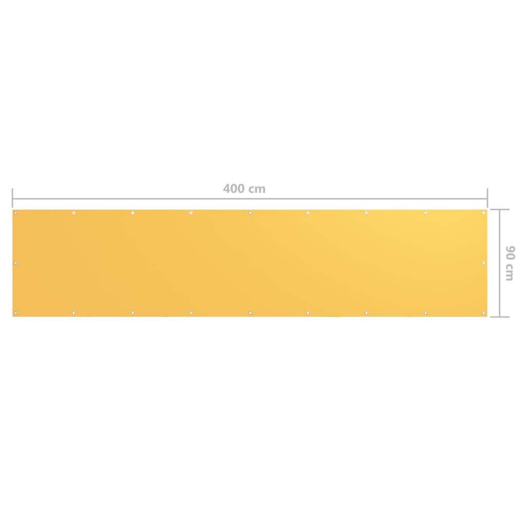 Balkonscherm Oxford Stof Geel 90 x 400 cm