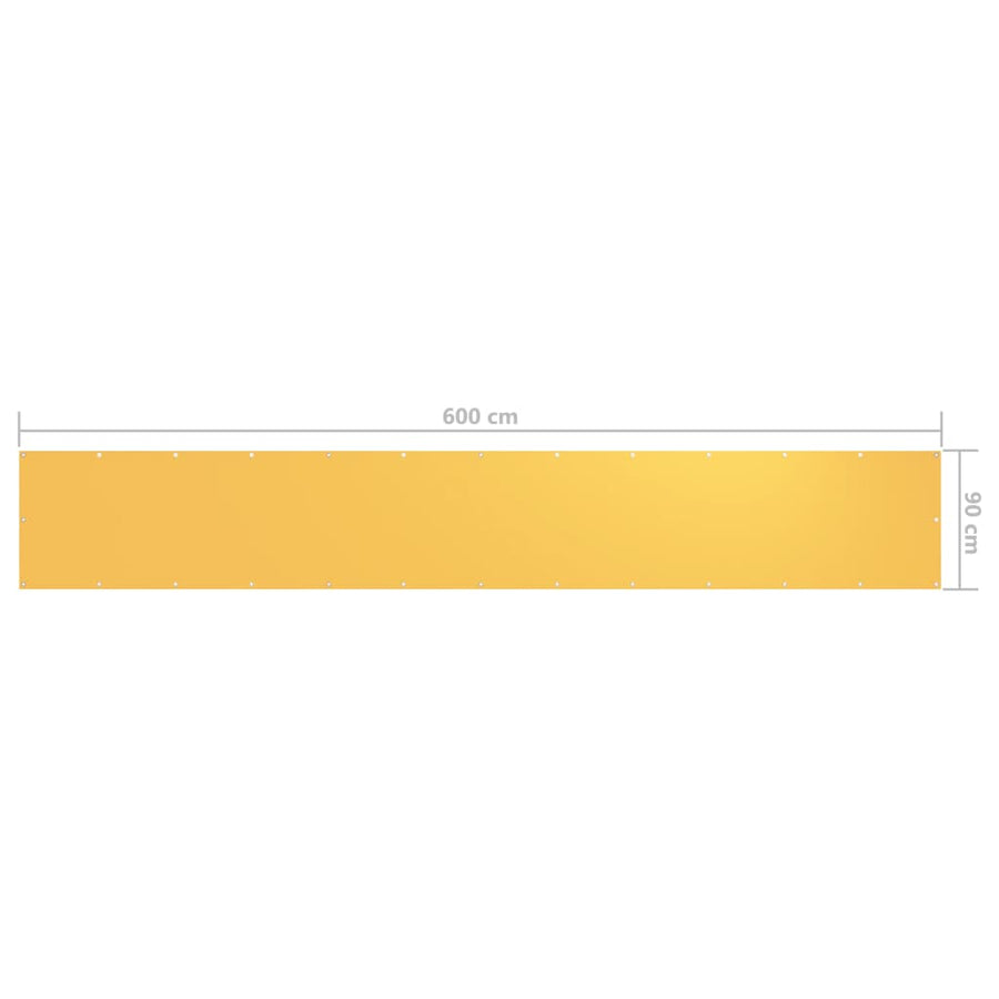 Balkonscherm Oxford Stof Geel 90 x 600 cm
