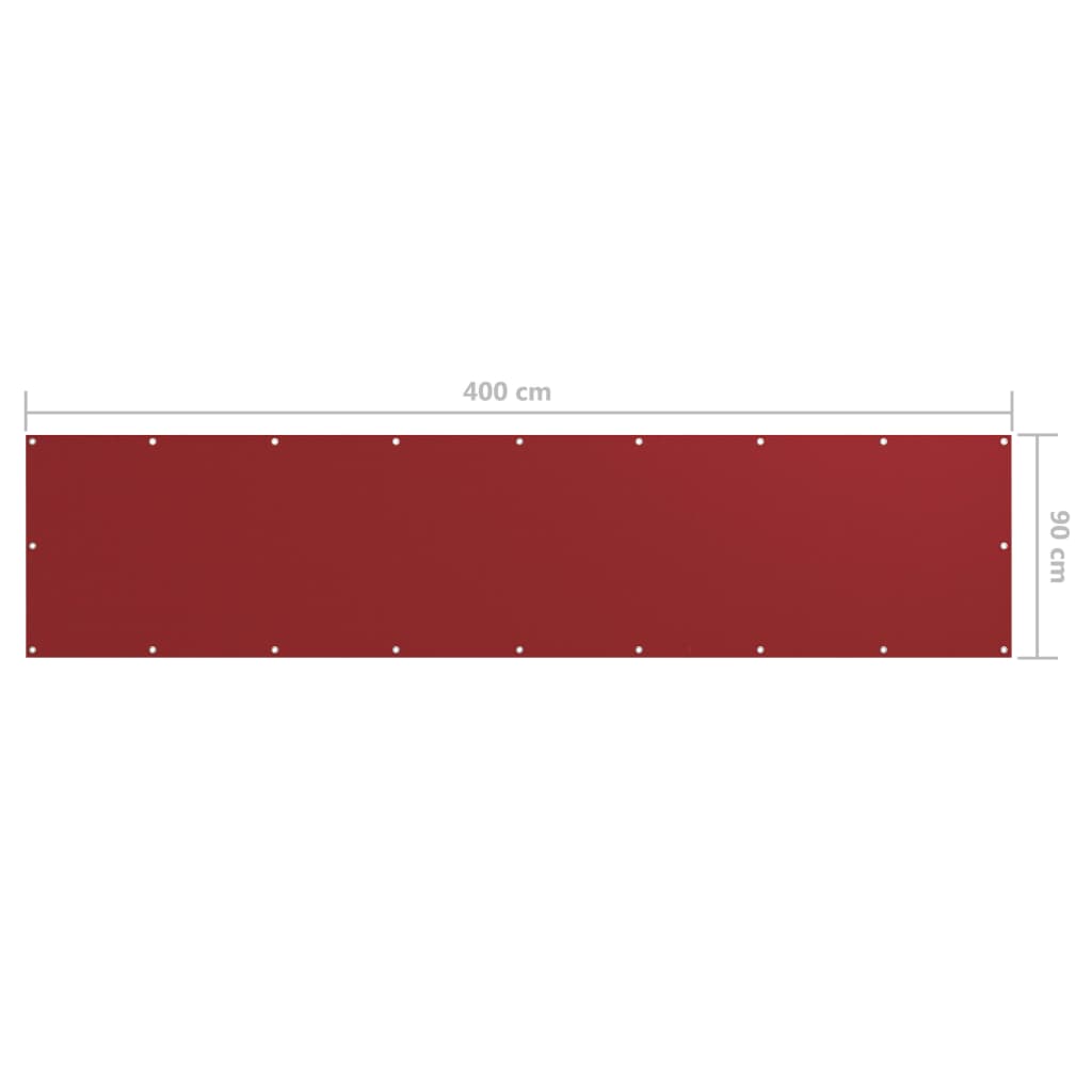 Balkonscherm 90x400 cm oxford stof rood