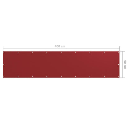 Balkonscherm 90x400 cm oxford stof rood