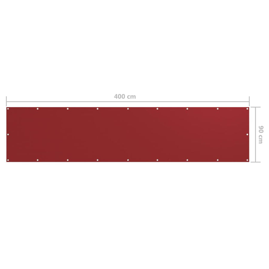 Balkonscherm 90x400 cm oxford stof rood