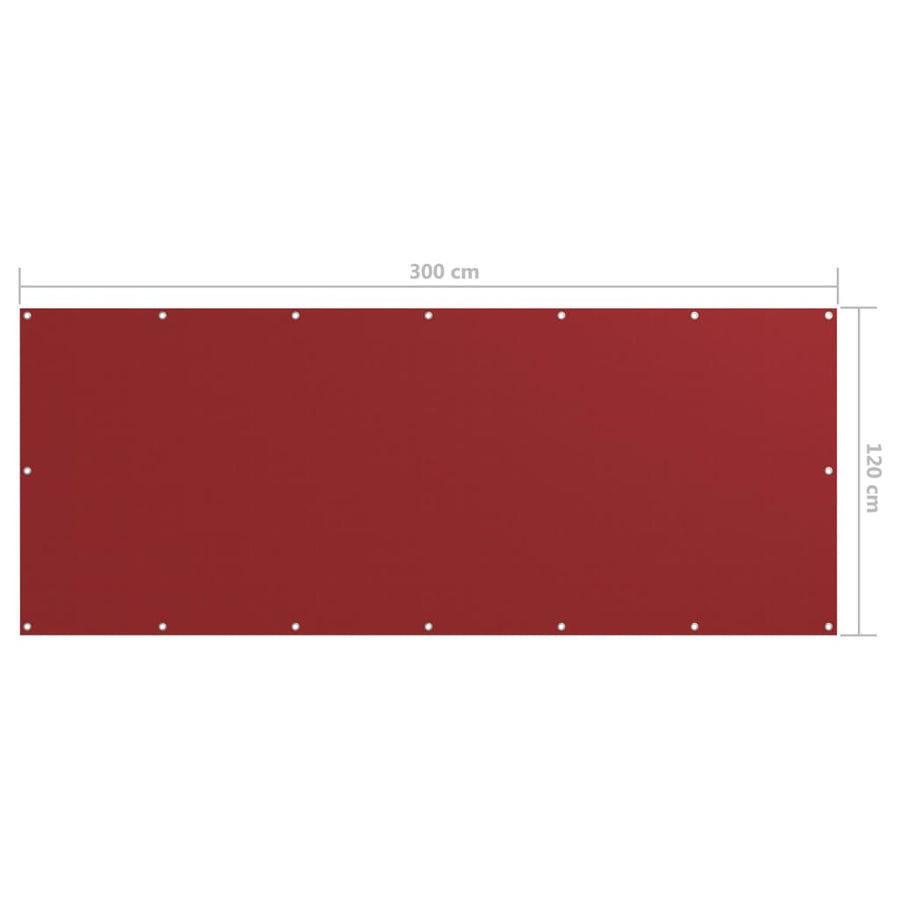 Balkonscherm Oxford Stof Rood 120 x 300 cm