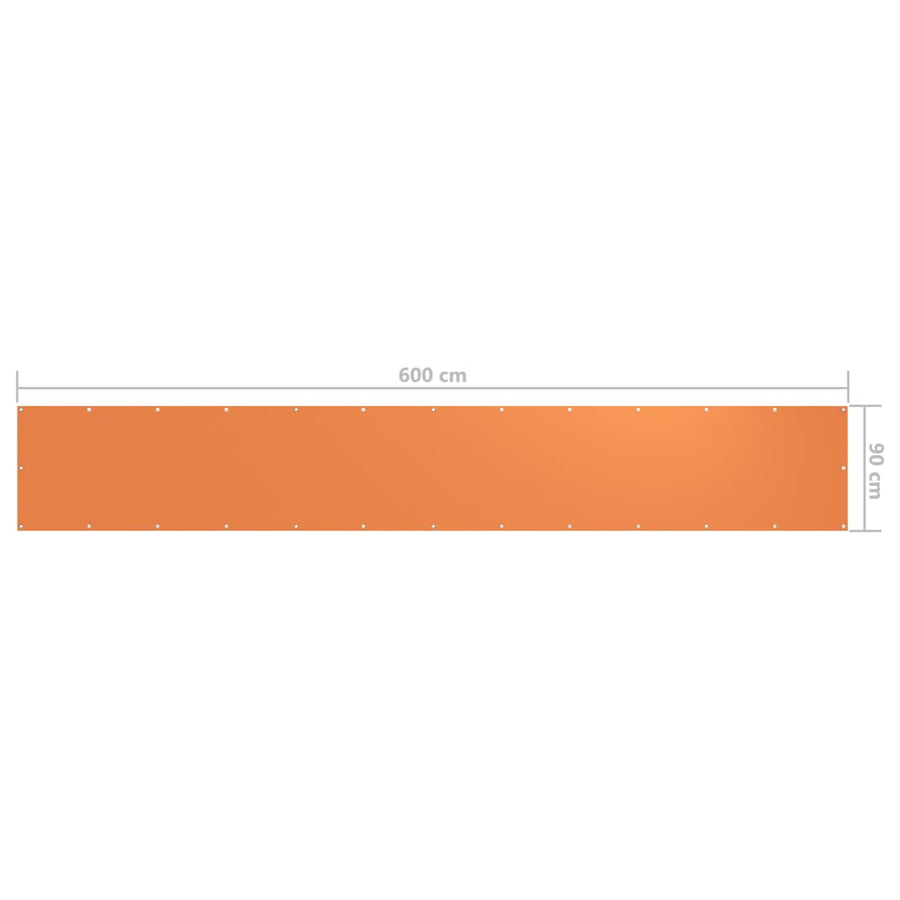 Balkonscherm Oxford Stof Oranje Orange 90 x 600 cm