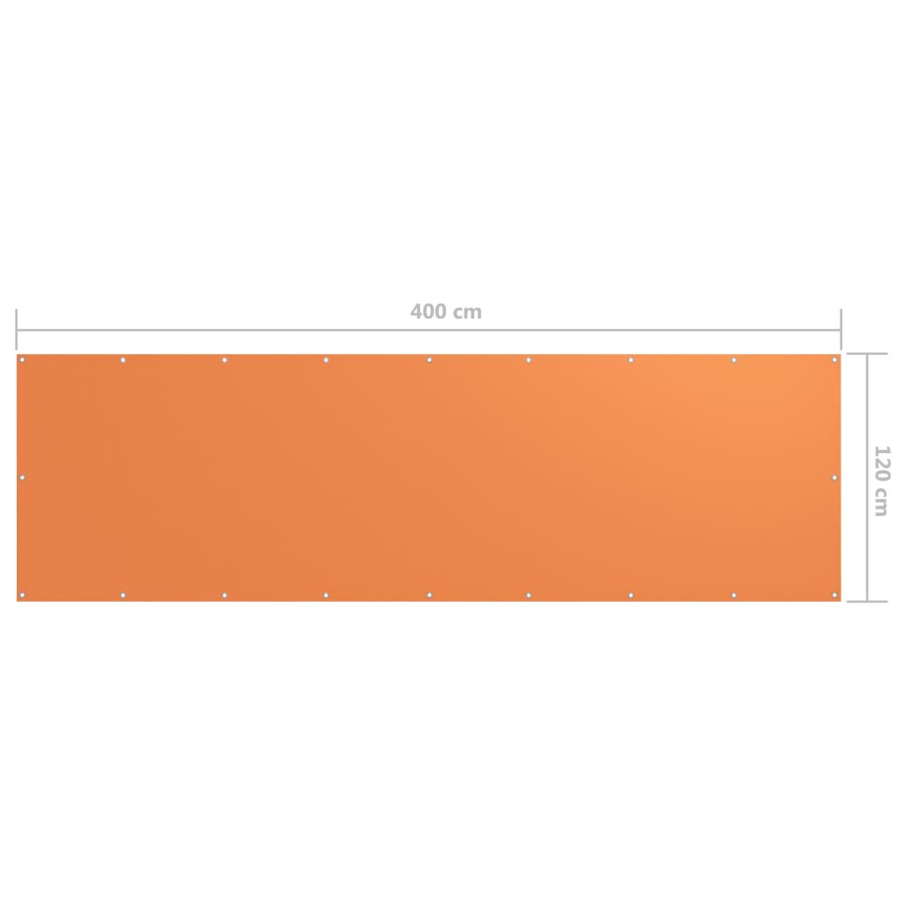Balkonscherm Oxford Stof Oranje Orange 120 x 400 cm