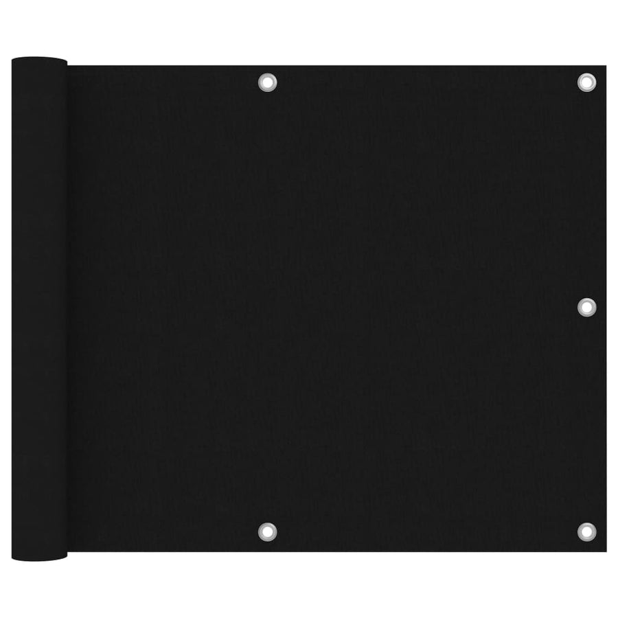 Balkonscherm Oxford Stof Zwart 75 x 400 cm