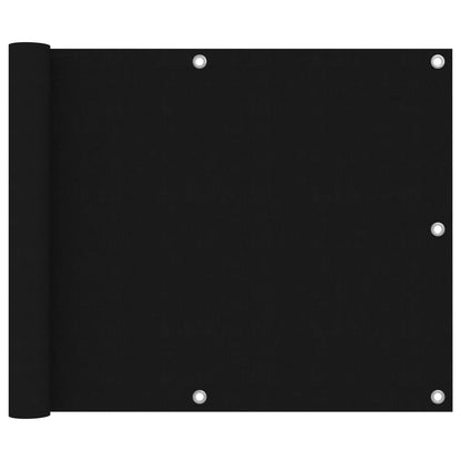 Balkonscherm Oxford Stof Zwart 75 x 600 cm