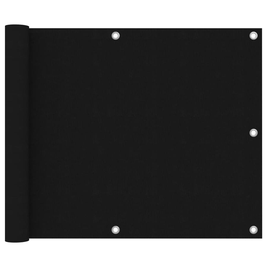 Balkonscherm Oxford Stof Zwart 75 x 600 cm