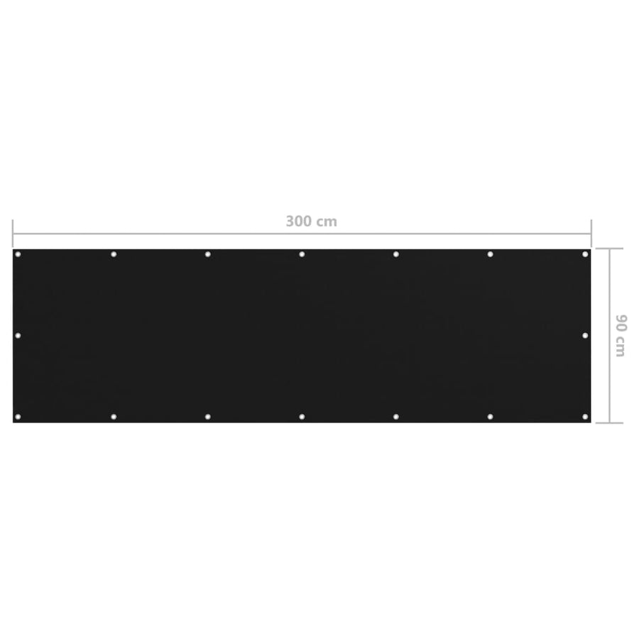 Balkonscherm Oxford Stof Zwart 90 x 300 cm