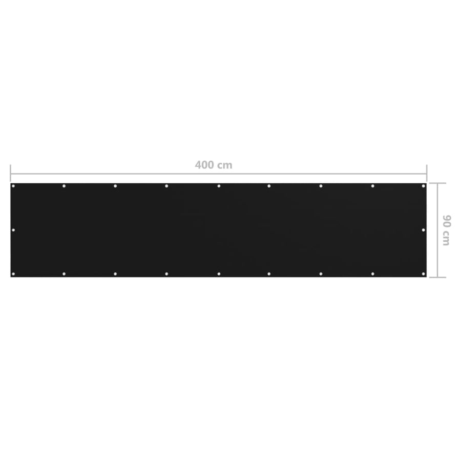Balkonscherm 90x400 cm oxford stof zwart 90 x 400 cm