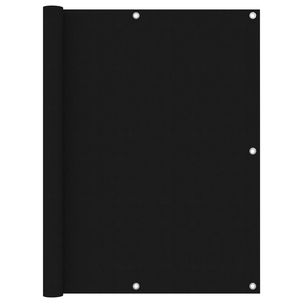 Balkonscherm Oxford Stof Zwart 120 x 500 cm