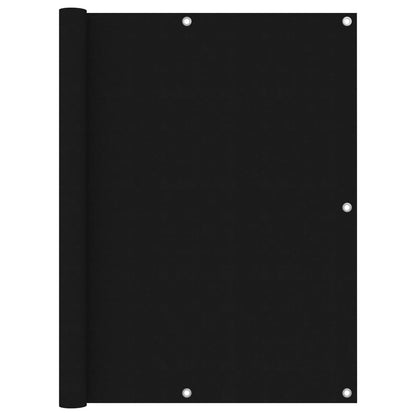 Balkonscherm Oxford Stof Zwart 120 x 500 cm